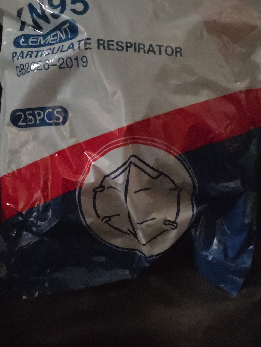 N95 Particulate Respirator - Navy, Red & White - 25 Pack